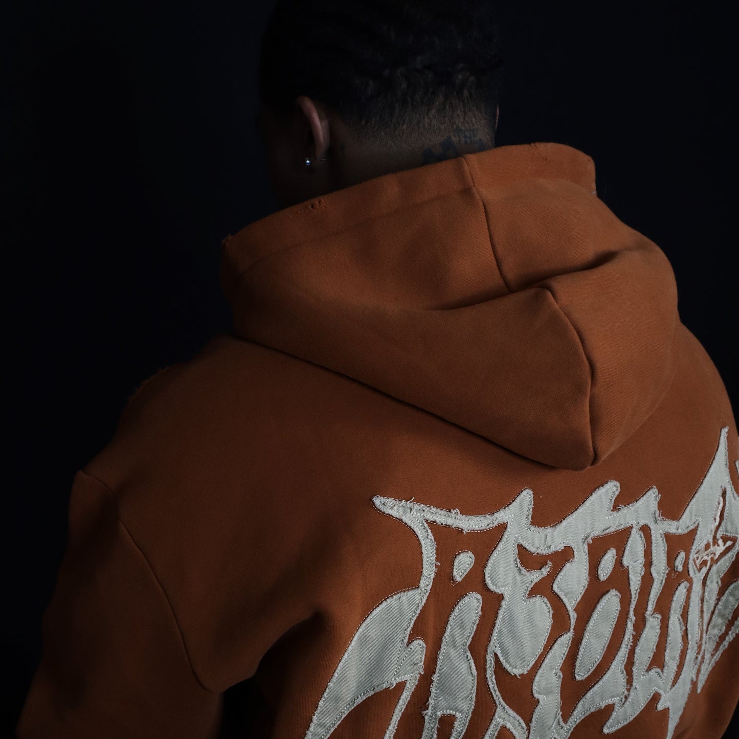 Essential "Distressed" Logo Hoodie Burnt Orange