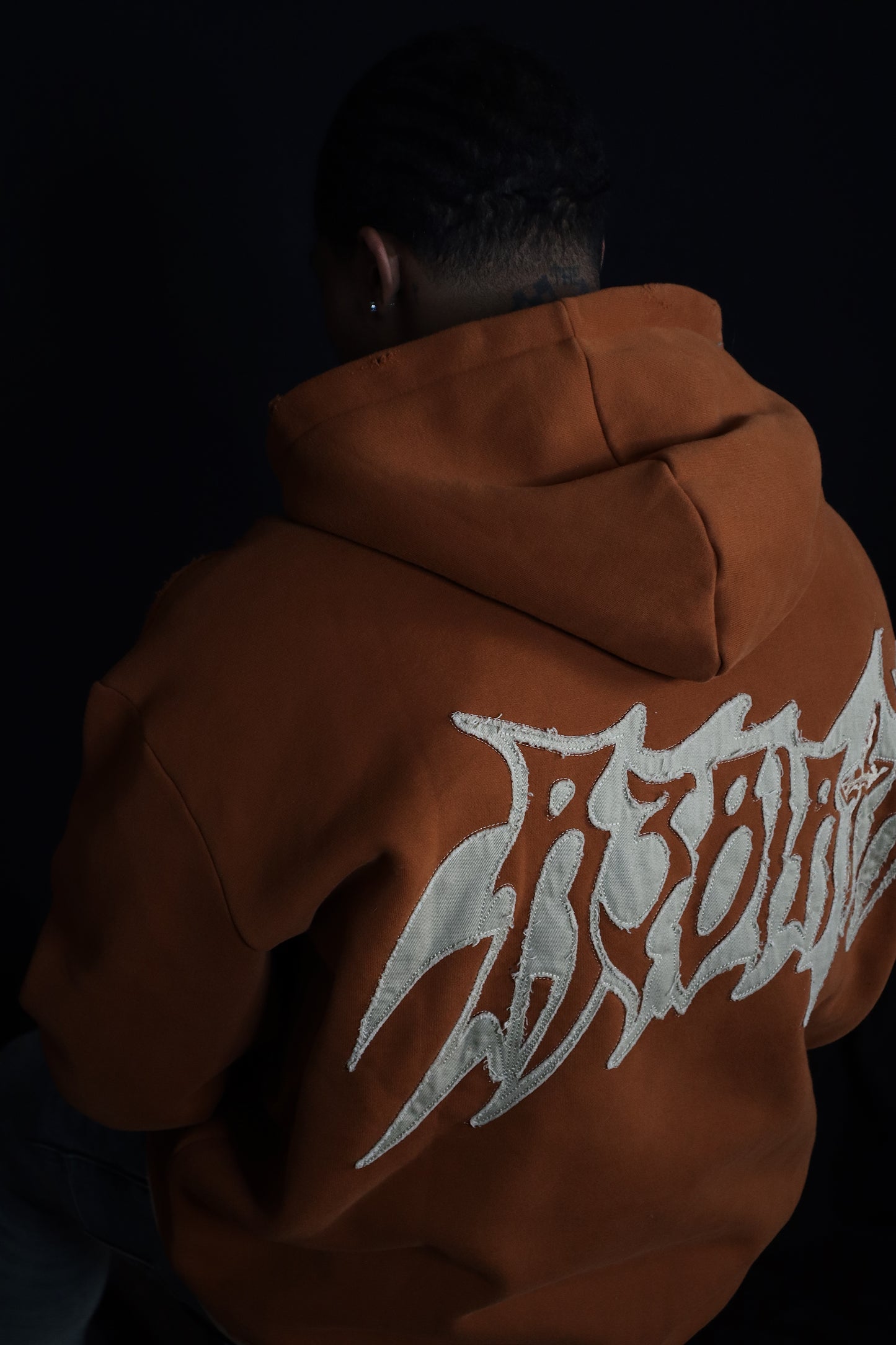 Essential "Distressed" Logo Hoodie Burnt Orange