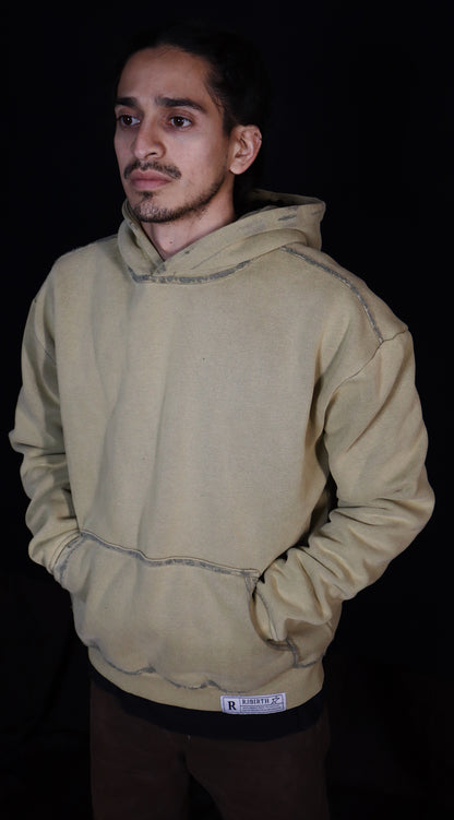 Essential "Distressed" Logo Hoodie Washed Sage Green