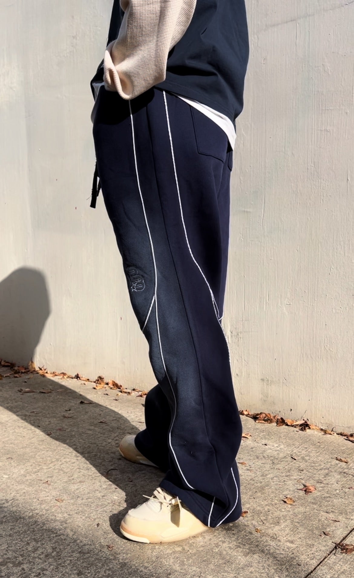 R3BIRTH Washed "Navy" Baggy Sweat Pants SS24