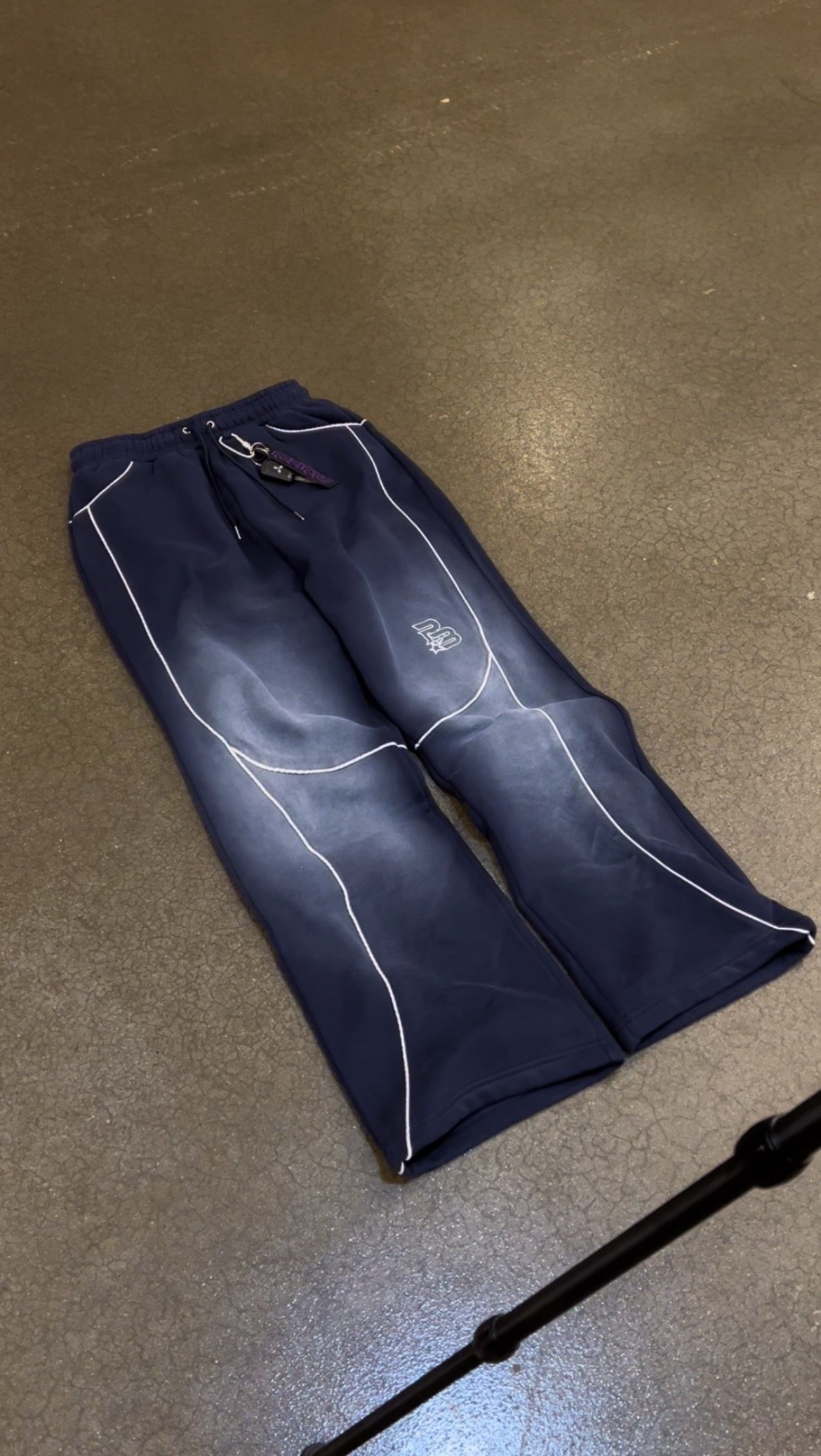 R3BIRTH Washed "Navy" Baggy Sweat Pants SS24