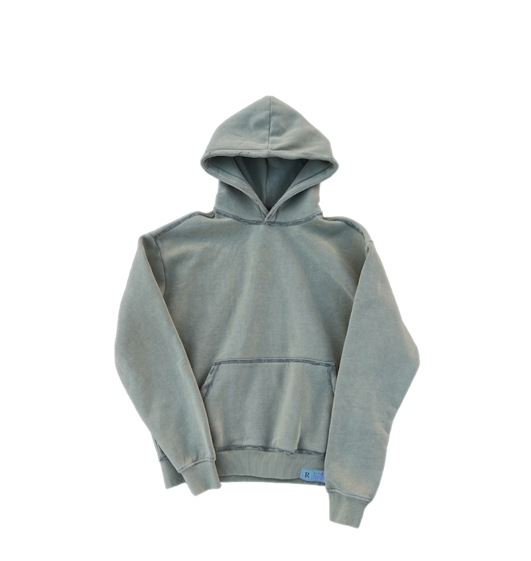 Essential "Distressed" Logo Hoodie Washed Sage Green