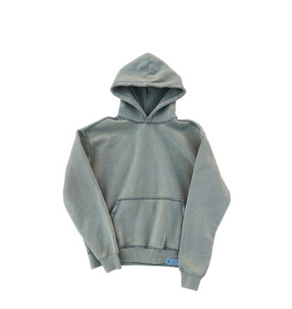 Essential "Distressed" Logo Hoodie Washed Sage Green