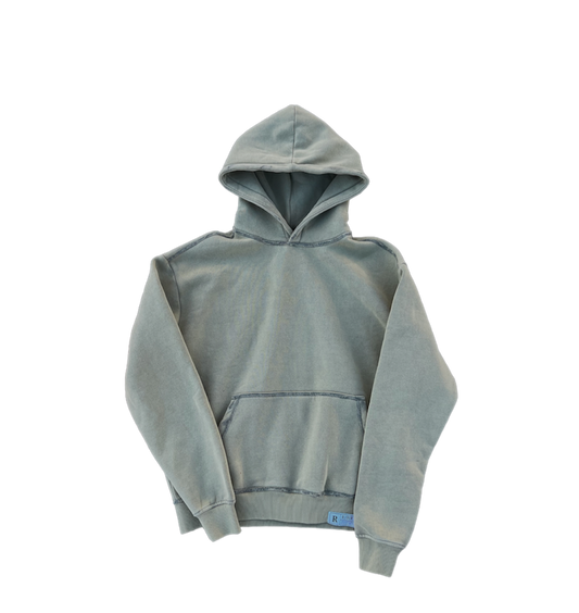 Essential "Distressed" Logo Hoodie Washed Sage Green