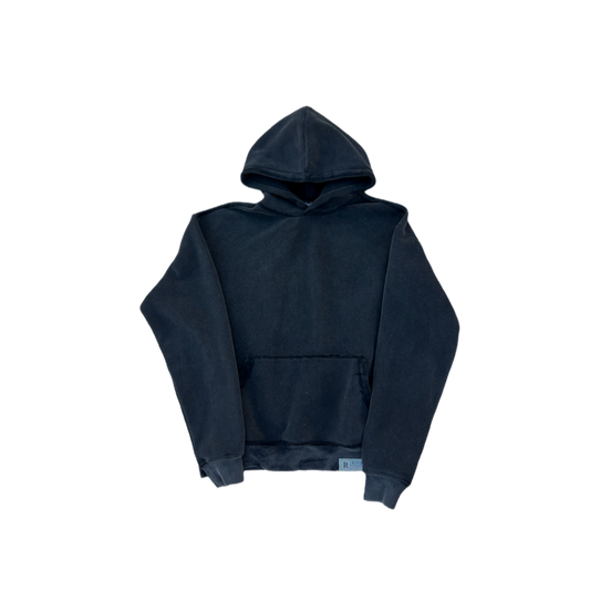 Essential "Distressed" Logo Hoodie Washed Black