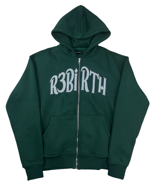 Green "R3BIRTH" Zip Up